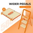 thumbnail image 4 of ToolArtess 3 Step Ladder Folding Step Stool with Wide Anti-Slip Pedal, Aluminum Portable Step Ladders for Home, 580 lbs Capacity, Orange, 4 of 6