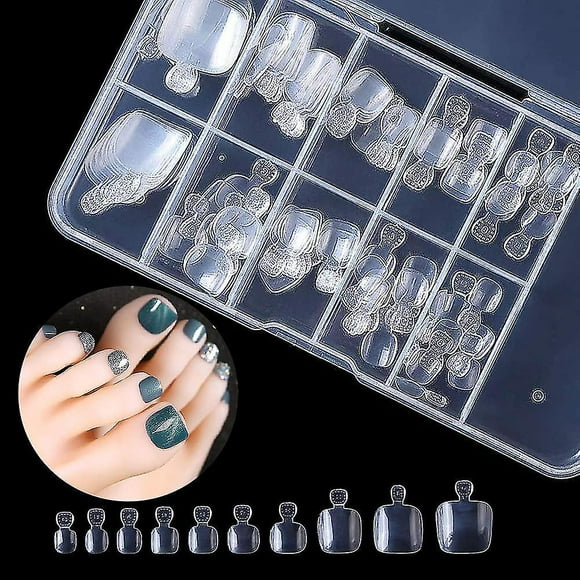 100 Pieces Fake Toes In 10 Sizes Toes Cover Artificial French Toes Clear Fake Toe Tips With Box For Salons And Ar