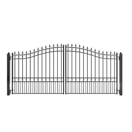 ALEKO Yard Garden Steel Dual 12 x 6 ft Black Swing Driveway Gate London Style