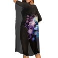 thumbnail image 5 of SCRAWLGOD Skull Floral Print Swimsuit Cover Up Loose Flowy Swimsuit Coverup Long Breathable Summer Beach Cover Up for Women, 5 of 6