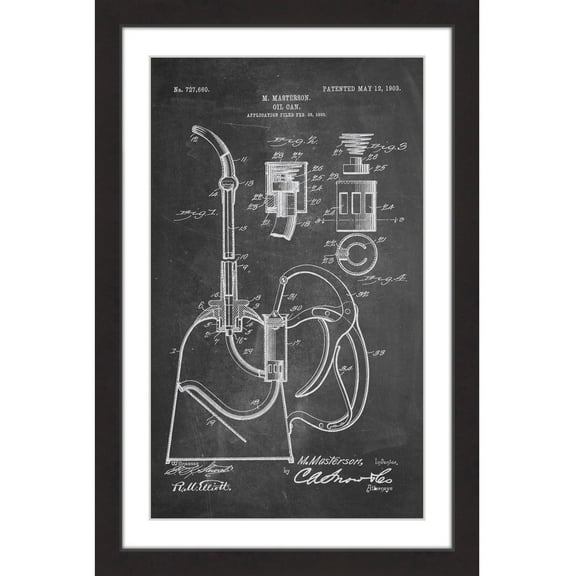 "Oil Can 1903 Chalk" Framed Painting Print