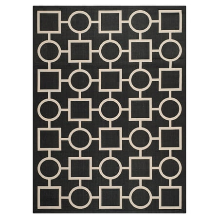 Safavieh COURTYARD  BLACK / BEIGE  7 -10  X 7 -10  Square  Area Rug  CY6925-266-8SQ COURTYARD  BLACK / BEIGE  7 -10  X 7 -10  Square  Area Rug  CY6925-266-8SQ This décor-friendly indoor/outdoor rug is designed with a checkered field pattern surrounded by a natural and brown colored vine border. Suited for a busy hallway or front porch  this durable floor covering uses power-loomed synthetic yarns to standup to heavy foot traffic. - Backing: Latex Backing - Size: 7 -10  X 7 -10  Square - Construction: Power Loomed - Weight: 23 - Color: BLACK / BEIGE - Pile Height: 0.25 - Shape: Square - Fiber/Finish: 85.4% Polypropylene  10.4% Polyester  4.2% Latex