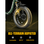 Heybike Ranger 2.0 Electric Bike for Adults, 1400W Peak Motor Foldable Ebike with 600Wh Removable Battery, 20 Fat Tire All-Terrain Electric Bicycle with Front Suspension, UL 2849