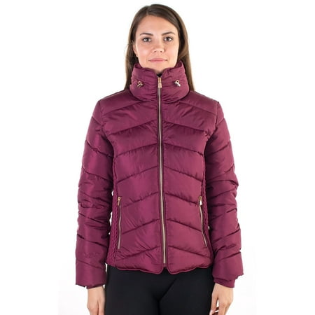 Women's Faux Fur Lined Liz Jacket with High Collar Design