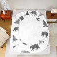thumbnail image 5 of Manfei Safari Animal Bear Queen Sheet Sets,Rustic Western Hunting Flat Sheet,Gray White Queen Fitted Sheet For Boys Teens,Microfiber Bedroom Decor,4pcs, 5 of 7