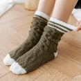 thumbnail image 2 of Yuanlong Womens Socks Winter Warm Cozy Fluffy Coral Thermal Slipper Socks Soft Casual Home Sleeping Crew Socks One Size, 2 of 5