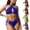 Blue, variant on Cut Out Two Piece Swimsuits for Women Halter Neck Bikini Sets Side Tie Cheeky Bottom Summer Beach Vacation Bathing Suit