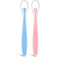 thumbnail image 1 of 2 cucharas blandas de silicona para bebés - Alimentación de entrenamiento para niños pequeños y bebés - Paquete de 6 sin BPA - Gran set de regalo - Primera etapa apta para encías, 1 of 5
