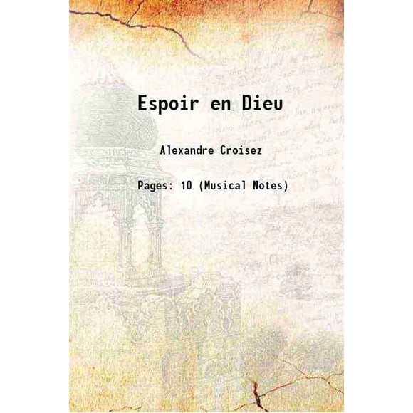 Espoir en Dieu [Hardcover]