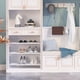 thumbnail image 5 of Organizador de armario Separador de estantes | Tablero divisorio retráctil para armario y gabinete de cocina | Solución de almacenamiento de plástico expandible | Estante apilable para zapatos o, 5 of 7
