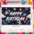 thumbnail image 2 of Astronaut Design Happy Birthday Banner Galaxy Theme Space Party Display Rocket Planet Pattern Astronaut Backdrop for Kids Birthday Party Space Theme Celebration Photo Backdrop, 2 of 3