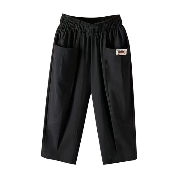Womens Pants Women Fashion Solid Color Cotton Linen Flax Elastic Beach Leisure Trousers Cropped Shorts Travel pants