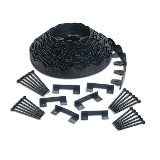 EasyFlex Scallop No-Dig Edging Tall Wall in Black, 100 ft ... EasyFlex Scallop No-Dig Edging Tall Wall in Black, 100 ft ...