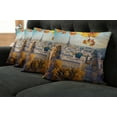 thumbnail image 2 of Ambesonne Fall Throw Pillow Cover 4 Pack, Aerial View Eiffel Tower, 18", Multicolor, 2 of 6