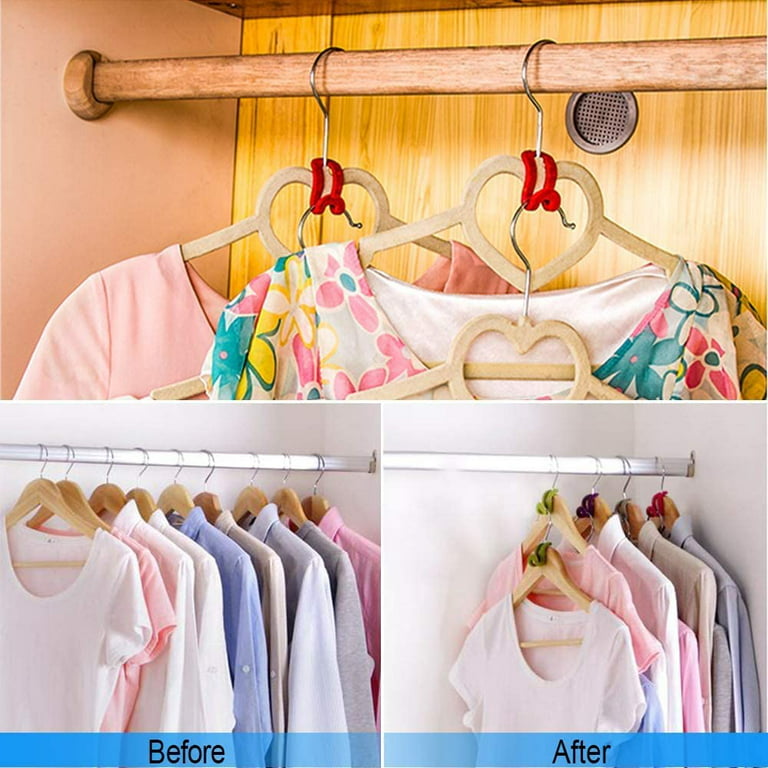30 Stackable Hanger Connector Hooks Hanging Clothes Organize