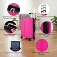 thumbnail image 3 of 3 Piece Hardside Luggage Set Expandable Suitcase with Spinner Wheels,Lightweight Hardshell Suitcase Set 20in24in28in, Pink, SQ249, 3 of 8