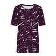 thumbnail image 2 of Conjunto de Pijama de las Mujeres de Moda Casual Color Sólido Manga Corta Cuello Redondo Top Y Pantalones, 2 of 6