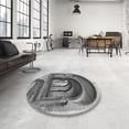 thumbnail image 4 of Ahgly Company Tapis Rond Lavable en Machine Intérieur Transitionnel Gris Nuage Gris, 3 Pieds Rond, 4 of 7