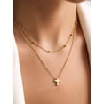 thumbnail image 3 of FindChic Layered Cross Necklace for Women, 14K Gold Plated Cross Pendant Necklace Trendy Beaded Chain Choker Necklaces Christian Faith Jewelry Gifts for Women, 3 of 9