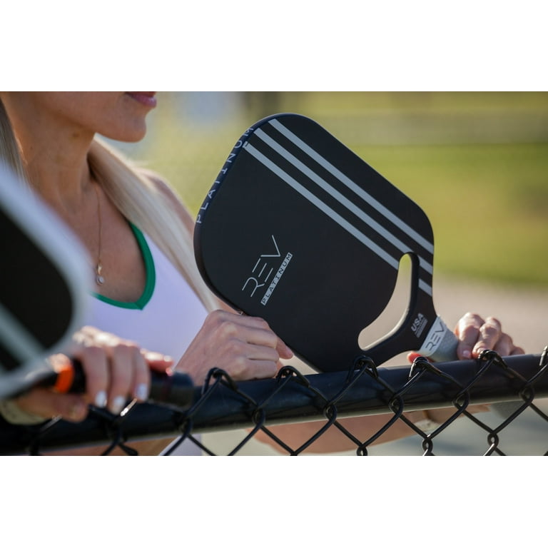 REV Platinum Edgeless Pickleball Paddle, Carbon Fiber Face