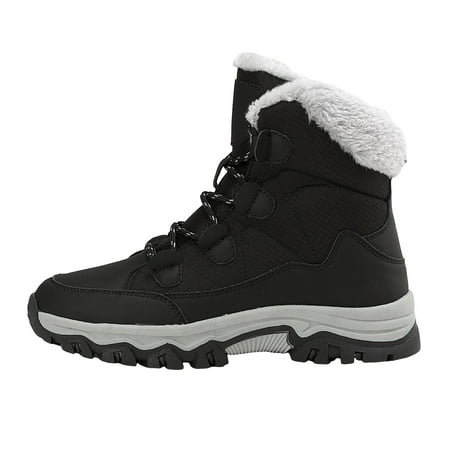 KELINFONG Womens Snow Boots Winter Boots Furry Lined Warm Anti Slip Ankle Boots Backpacking Boots Outdoor Shoes
