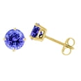 thumbnail image 2 of Gold Over Sterling Silver with Natural Tanzanite Stud Earrings, 2 of 5