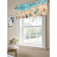 thumbnail image 6 of Valances for Windows Teal Beach Rod Pocket Cafe Window Treatments Valance Curtains for Kitchen Bathroom Laundry Basement Windows 60"x18", 6 of 9
