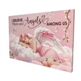 thumbnail image 2 of Fantasy Inspirational Canvas Wall Art, I Believe There Are Angels Among Us Quote Whimsical Sleeping Angel Wall Hanging Canvas, Bedroom Home Office Decor, 2 of 7