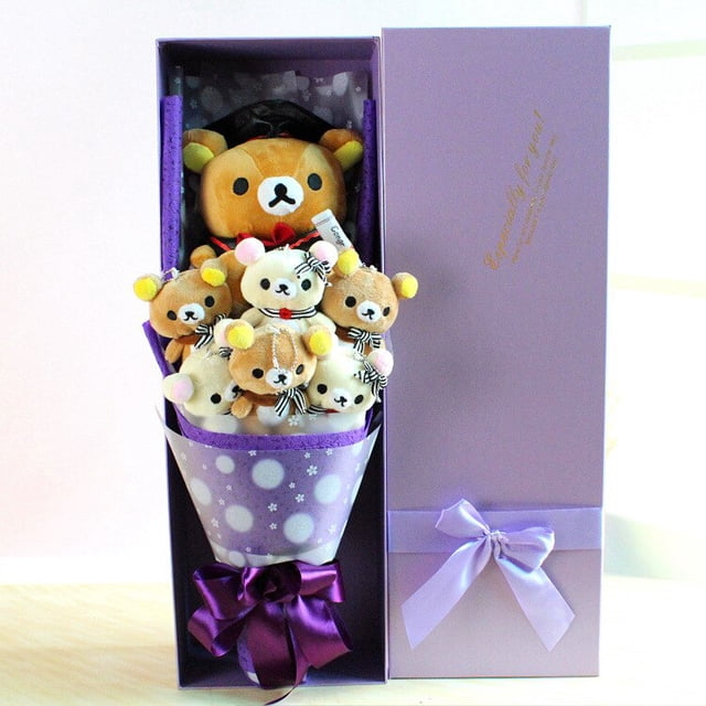 Bear Bouquet Relax Bear/lesbian Bear Cartoon Flower Gift Flowers Birthday Valentine's Day Gift Creative Graduation BouquetStyle 1080 cm Deng Xun unisex