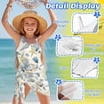thumbnail image 4 of Xixirimido Starfish Shell Conch Coral Print Girls Swimwear One Piece with Adjustable Strap and Removable Bra, Fashion Bathing Suit with Mesh Cover Up Skirt for Teens, Size 7-8 Years, 4 of 7