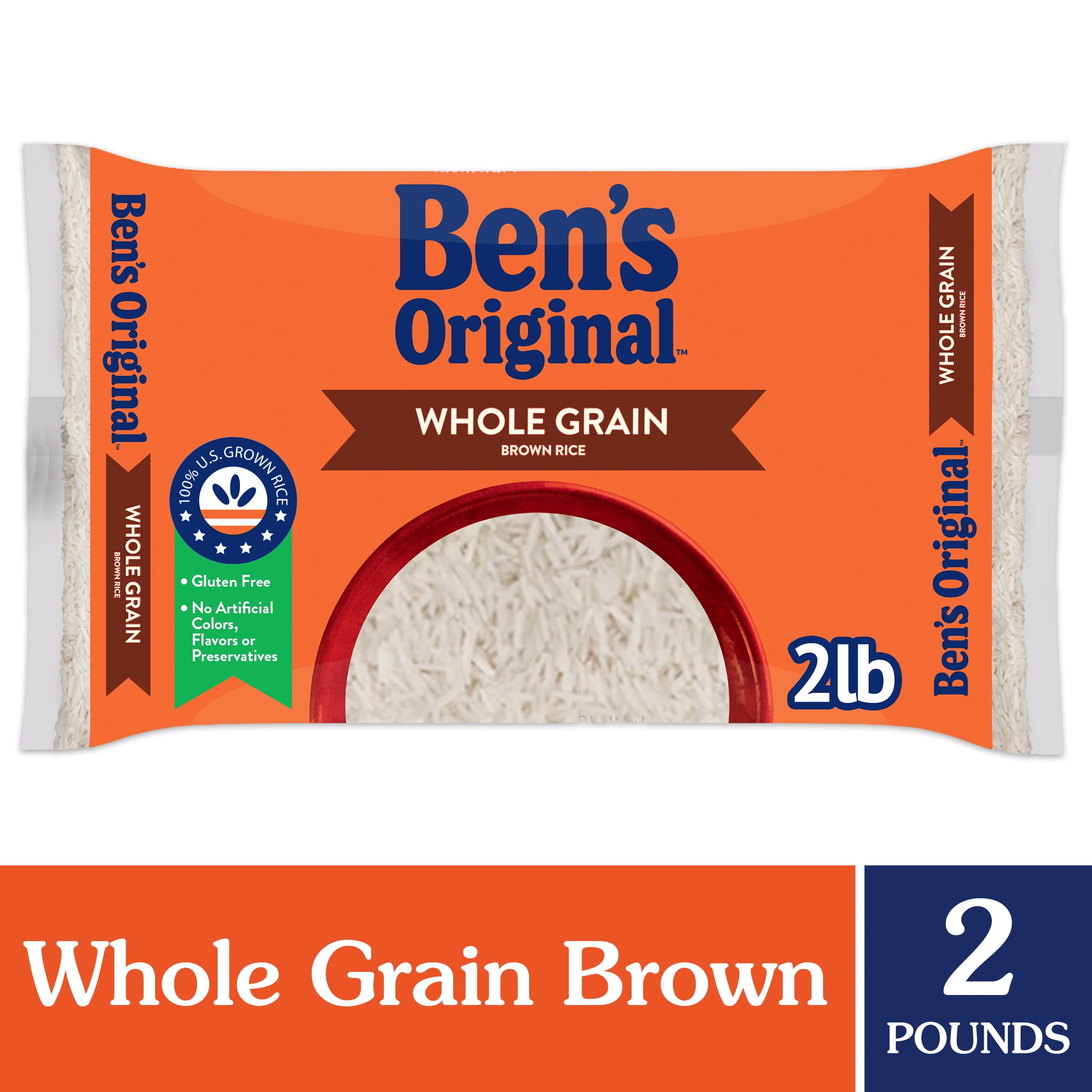 (12 pack) Ben's Original Whole Grain Brown Rice, 2 lb Bag