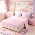 thumbnail image 3 of Manfei Pink Line Geometric Pattern 7-Piece Twin Bedding,Personalized Monogrammed R Bedding Comforter Set,Pink Reversible, 3 of 7
