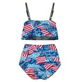 thumbnail image 4 of Hvot&aat Women's Ruffled Swimsuit Set High Waisted Bathing Suit Fashion 4th of July Printed 2 Piece Cute Halter Swimwear, 4 of 4