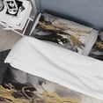 thumbnail image 4 of Designart "Fluid Fusion in Gold and Grey IV" Abstract Bedding Covert Set - Modern Gold Transitional Bed Set With 2 Shams, 4 of 6