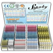 210pcs Heat Shrink Butt Crimp Connectors Mixed with Solder Seal Wire Connectors, Sopoby Heat Shrink Connectors Electrical Connectors Waterproof Assorted Wire Terminal Kit, 26-10GA