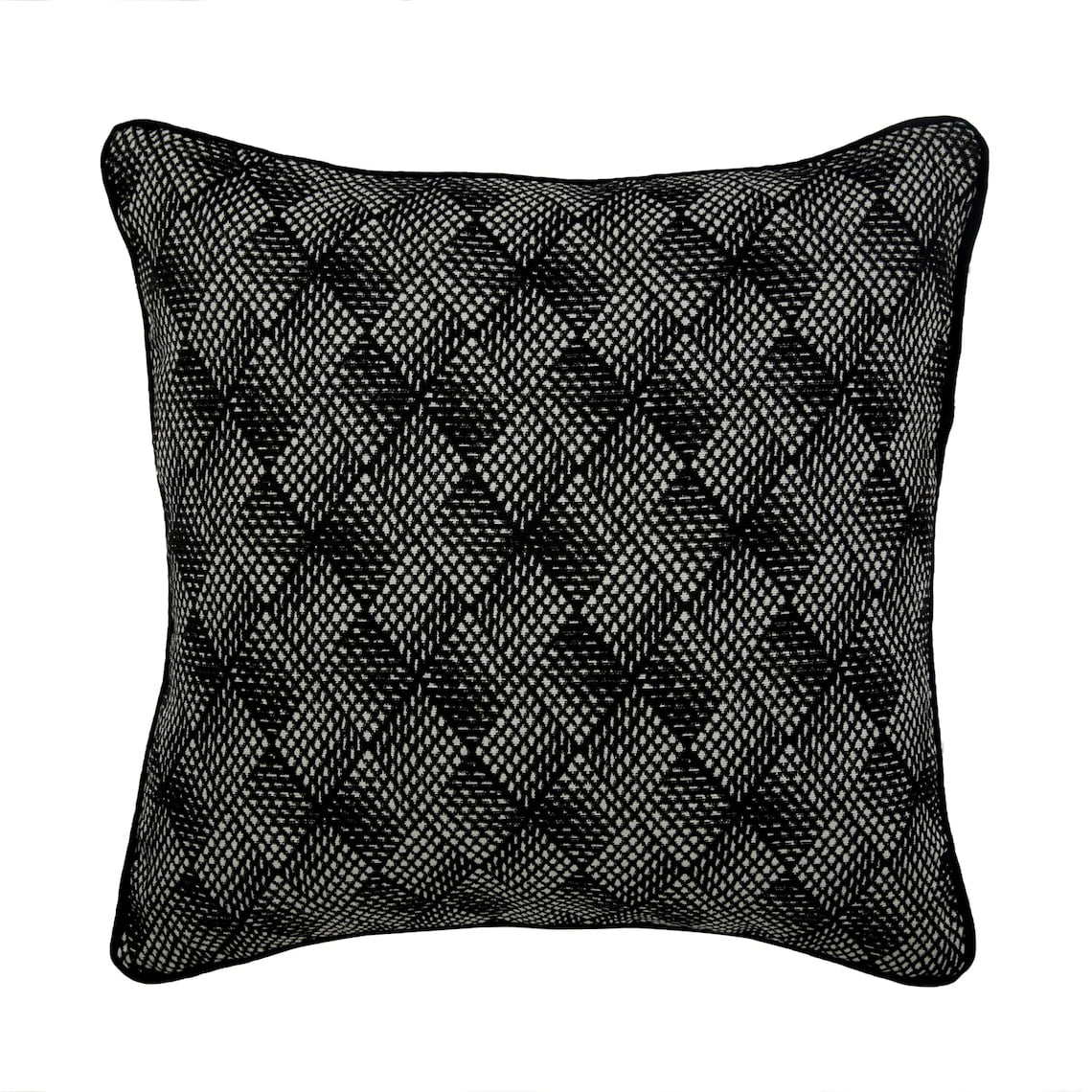 Pillow Cover, Black Throw Pillow Cover, 24 x 24 Pillow Cover, Jacquard