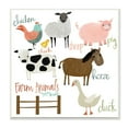 thumbnail image 2 of The Kids Room By Stupell Cow Pig Sheep Horse Chicken and Duck Farm Animal Illustrations with Hand Lettering Wall Plaque Art, 12 x 12, 2 of 6