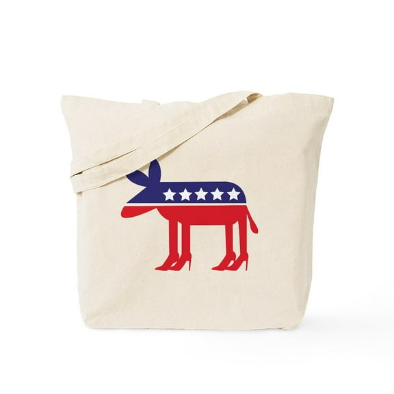 CafePress - Democratic Donkey On Heels Tote Bag - Unisex Canvas Tote Bag, Beige, 1-Piece