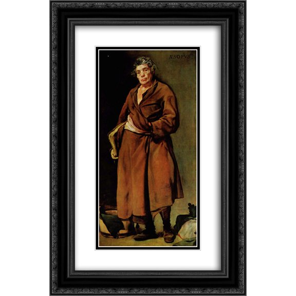 Diego Velazquez 2x Matted 16x24 Black Ornate Framed Art Print 'Aesop'