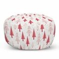 thumbnail image 1 of Christmas Pouf Cover with Zipper, Ornamental Trees with Snowflakes and Stars, Soft Decorative Fabric Unstuffed Case, 30" W X 17.3" L, Pink Blush, by Ambesonne, 1 of 5