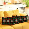 thumbnail image 3 of Decorative Christmas Snowflakes Throw Pillow Cover Set of 4 Lumbar 12" x 20" Red & Green for Couch, Bedding, 3 of 5