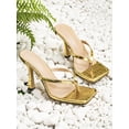 thumbnail image 3 of Women's High-Heel Sandals, Comfortable Flip-Flops, Wide-Fit, White-Colored High-Heels, Monochromatic Slippers, Suitable For Various Occasions Includin, 3 of 4