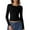23# Black, variant on Fshiont Womens Crewneck Long Sleeve Shirt Double Lined Basic Tees Side Ruched Going Out Crop Tops Dark Gray L
