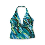 Women's Plus Jessica Print O-Ring Halter Tankini Top