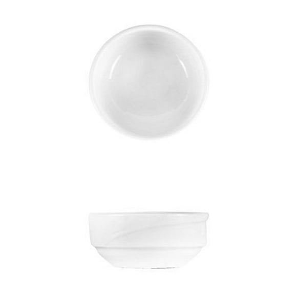 Porcelain X-tanbul dia.2.25" h:1" 1 oz. Round White Porcelain Bowl (Set of 4)