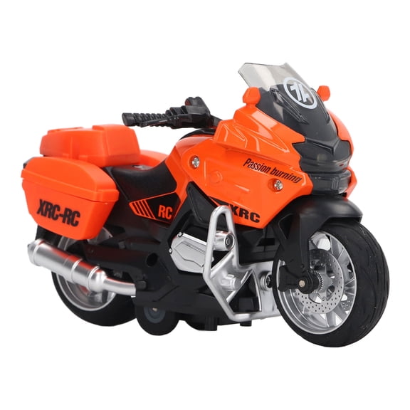 M Buder 1:16 Scale Alloy Pull Back Motorcycle Toy Model with Lights & Sounds, Educational Portable Play Vehicle for Kids, Orange (8.27 inches / 21 cm)
