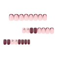 thumbnail image 3 of Uñas postizas cortas cuadradas de acrílico brillante color cereza, cobertura total, fácil aplicación, 24 unidades., 3 of 5