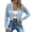 Sky Blue, variant on Idoravan Womens Lace Jacket Womens Cropped Lace Jacket Fashion Women Casual Zipper Lace Solid Long Sleeve Short Jacket Coat