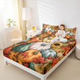 thumbnail image 2 of Manfei Classic Halloween Pumpkin Lantern Fitted Sheet Full,Harvest Maple Leaf Print Bed Set,3pcs,1 Fitted Sheet and 2 Pillowcases, 2 of 6