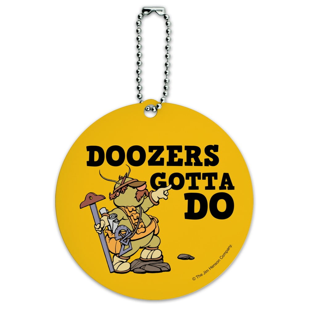 Do it like a Doozer Fraggle Rock Round Leather Luggage Card Carry-On ID Tag 